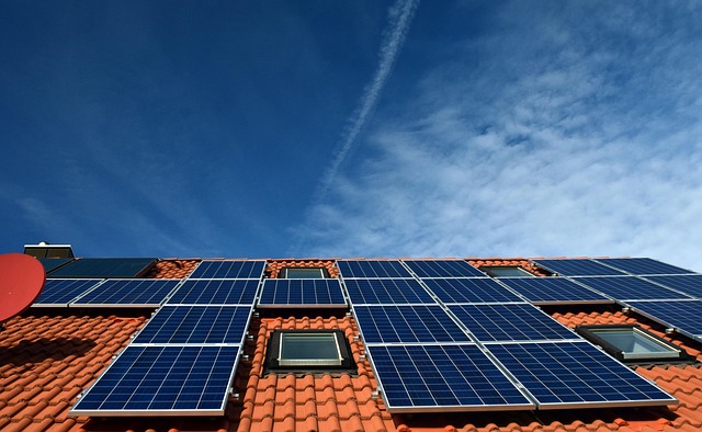 solar panel array on agricultural barn roof in Saskatchewan farmland